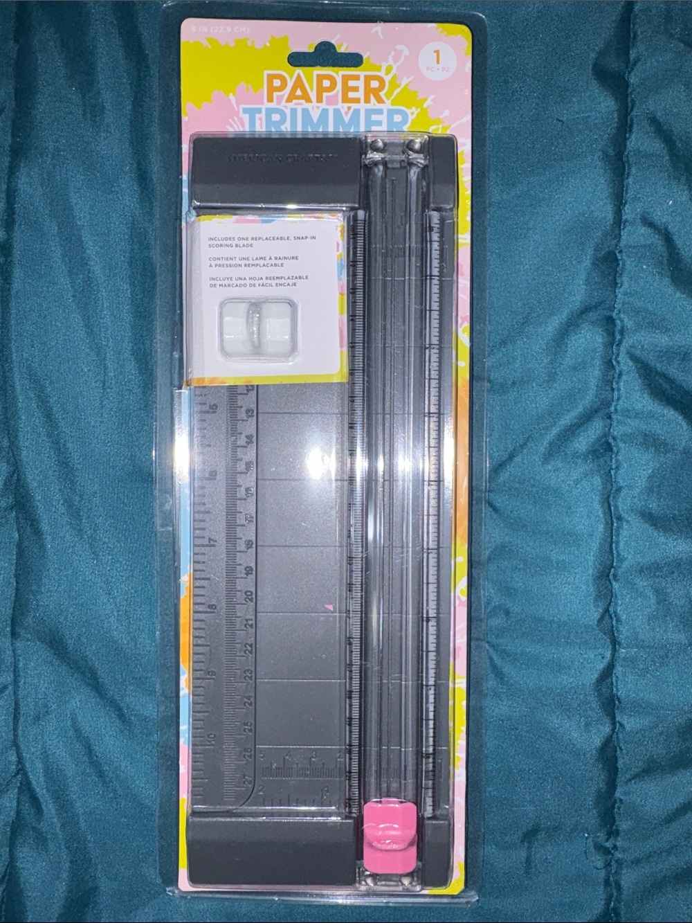 Paper Trimmer Precision Cutter - Pink and Black - American Crafts